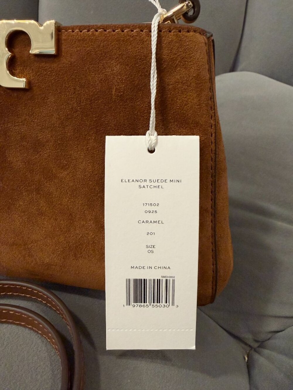 NWT Tory Burch Mini Eleanor Suede Satchel - Picture 3 of 5